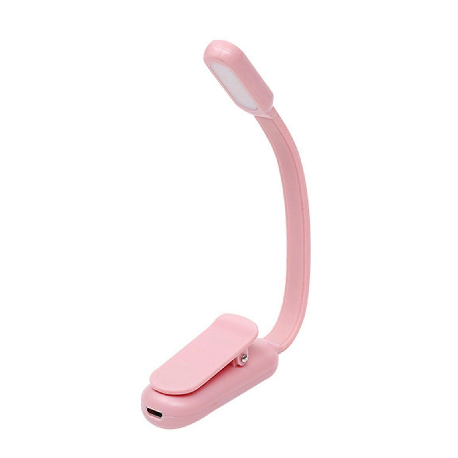 USB Rechargeable Transportable Reading Light Attach Plan Highlighting 3 Modifiable Brightness and Light Dyes for Learners  Pink