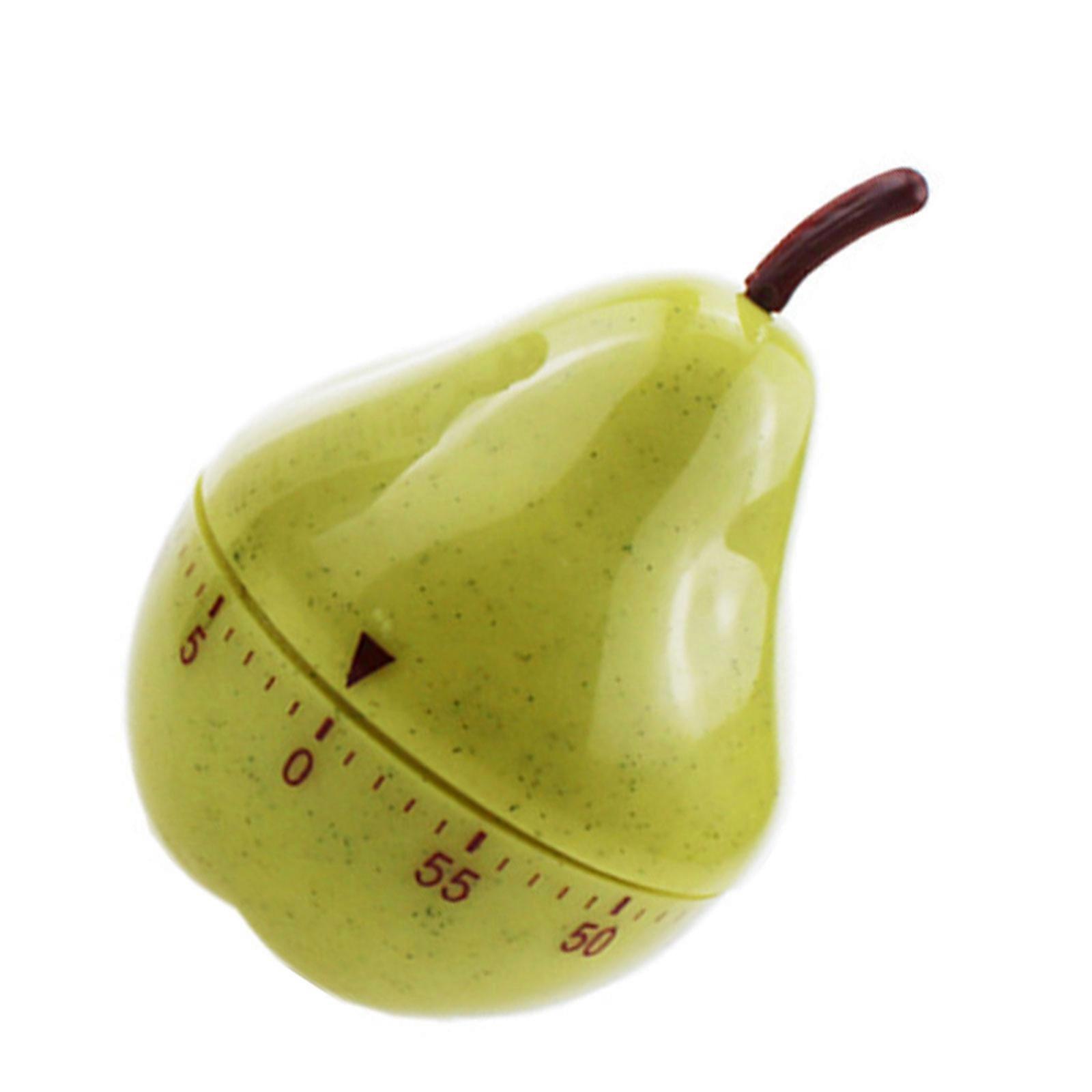 60Minute Wind Up Mechanical Timer In Fun Pear Shape Time Management For Kitchen Study Plastic Construction Multicolor