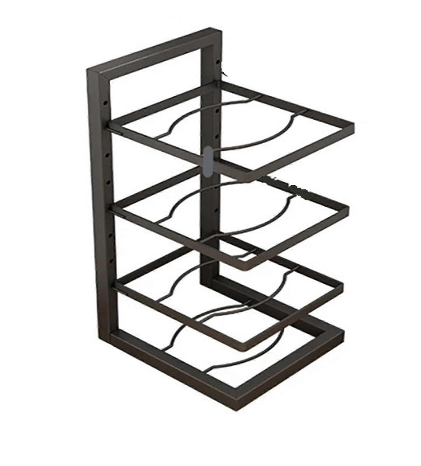 Adjustable Pot and Pan Organizer Rack, Stainless Steel 2 Tier SpaceSaving Kitchen Storage