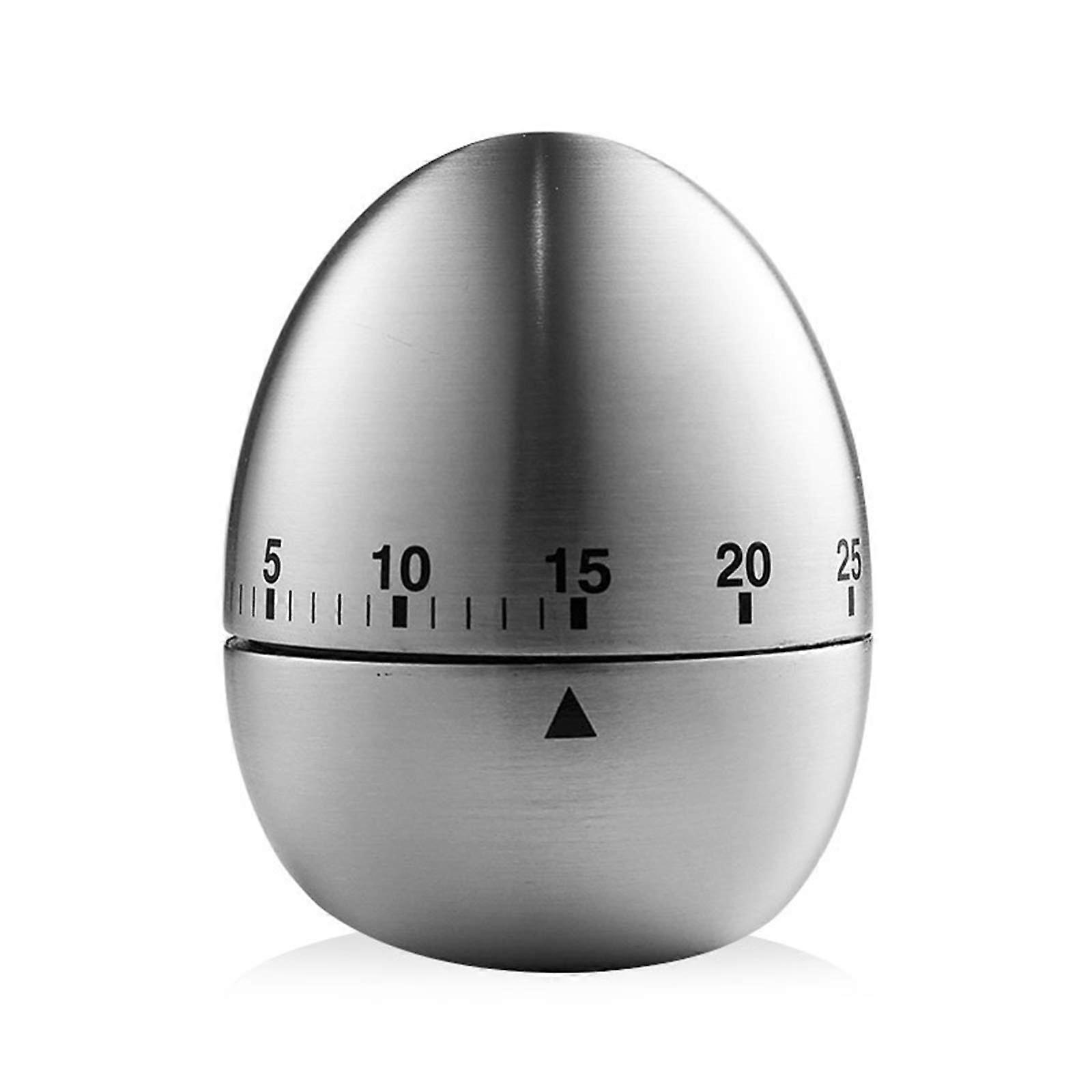 Kitchen Timer Cute Egg Stainless Steel Mechanical 60Min Countdown with Loud Alarm for Cooking