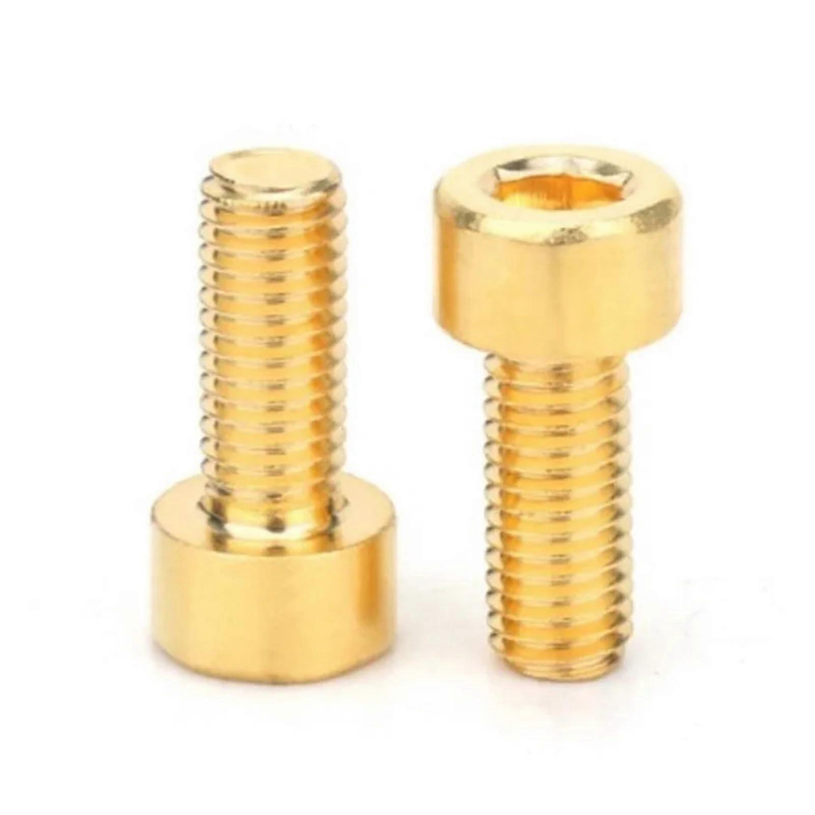 Brass Hex Socket Cap Screws M6 DIN912 Durable Metric Precision Bolts 5pcs Multiple Sizes