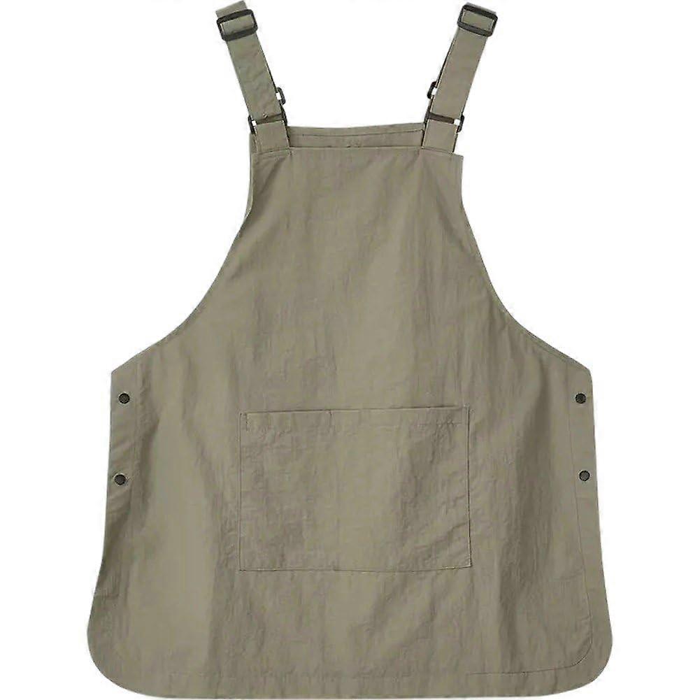 Waterproof Chef Apron with Adjustable Neck Strap and 2 Pockets for Kitchen Garden Olive Green