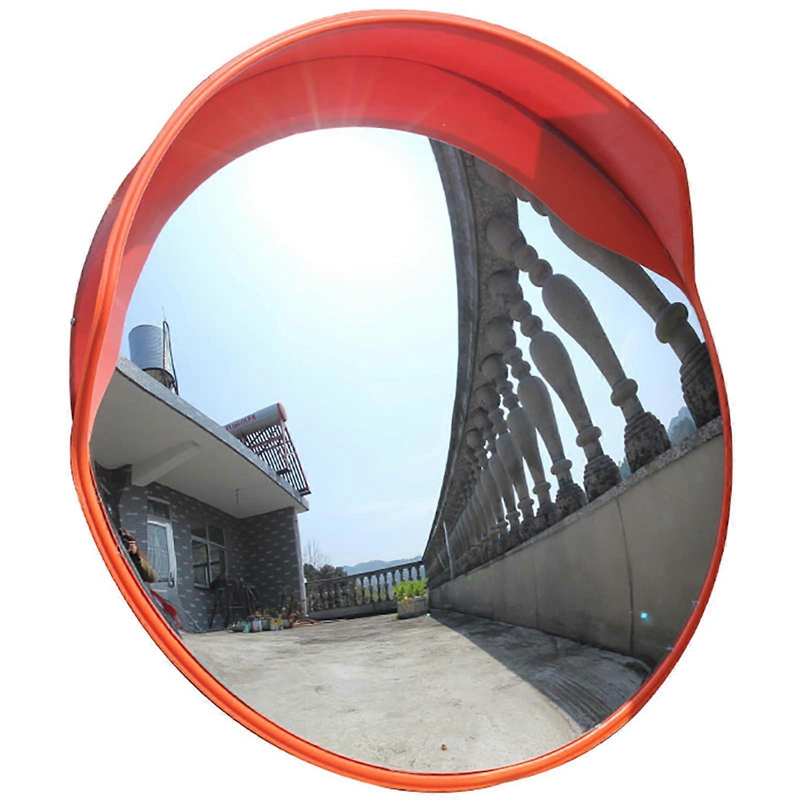 Convex Safety Mirror 18 Inch PC Unbreakable Wide Angle Pole Mount for Warehouse and Parking