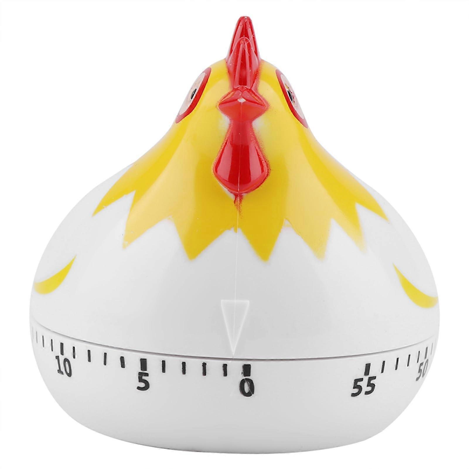 Kitchen Timer with Loud Alarm Sound, Elegant Chicken Design, Durable PP Material, White