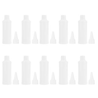 Botellas pequeñas exprimibles, 25 unidades, botella aplicadora ideal para bricolaje, material de PE y ABS blanco, perfectas para peinar y teñir el cabello.