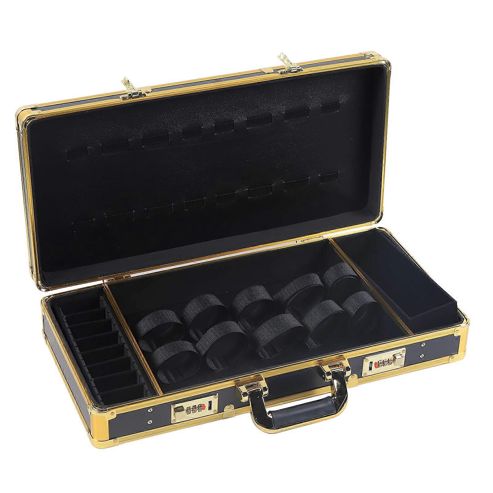 Barber Tool Case with Secure Numeric Lock, Aluminum Salon Organizer Box for Professional Stylists