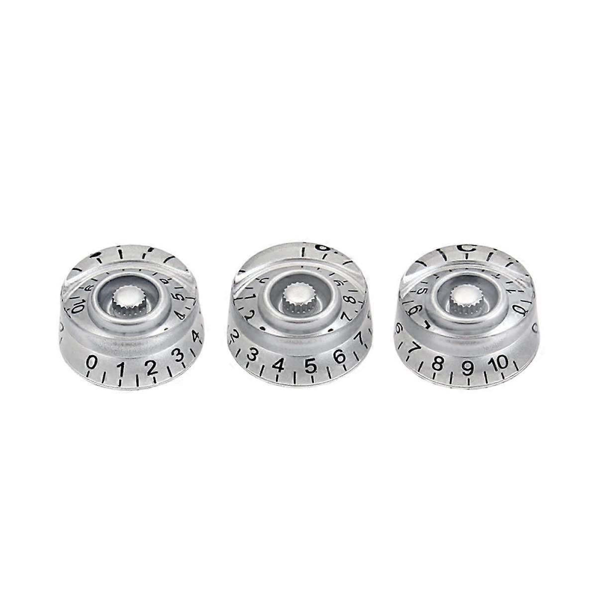 3pcs Silver Guitar Volume Tone Knobs Vintage Style Replacement for Electric Guitar Parts