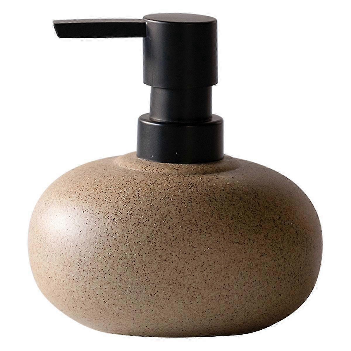 Stone Textured Soap Dispenser, Ceramic Bottle for Shampoo or Conditioner