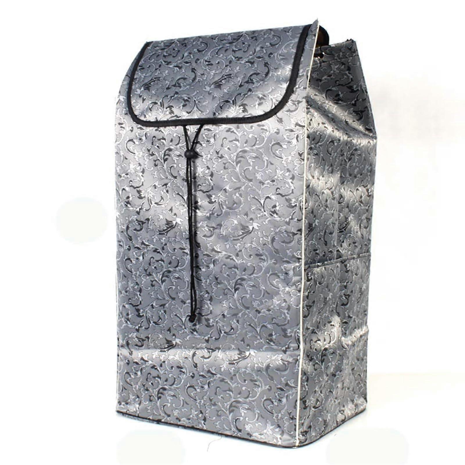 73L Waterproof Oxford Shopping Trolley Replacement Bag with Side Pockets and Drawstring Closure