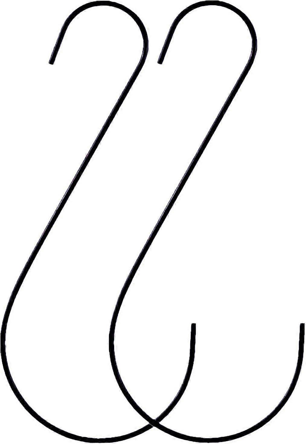 2 PCS Oversized Garden Hooks Hanger Tree Branch S Shape Hook Black Heavy Duty