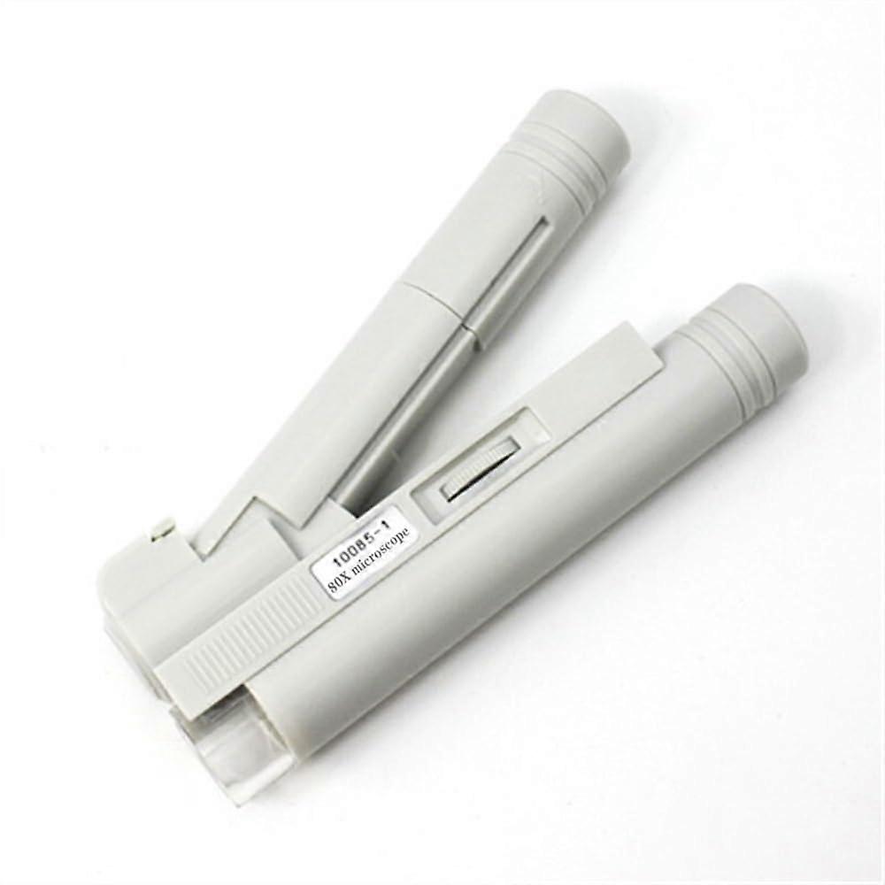 Pocket Microscope 80X  Magnification with Bright White LED Light Handheld Compact Design