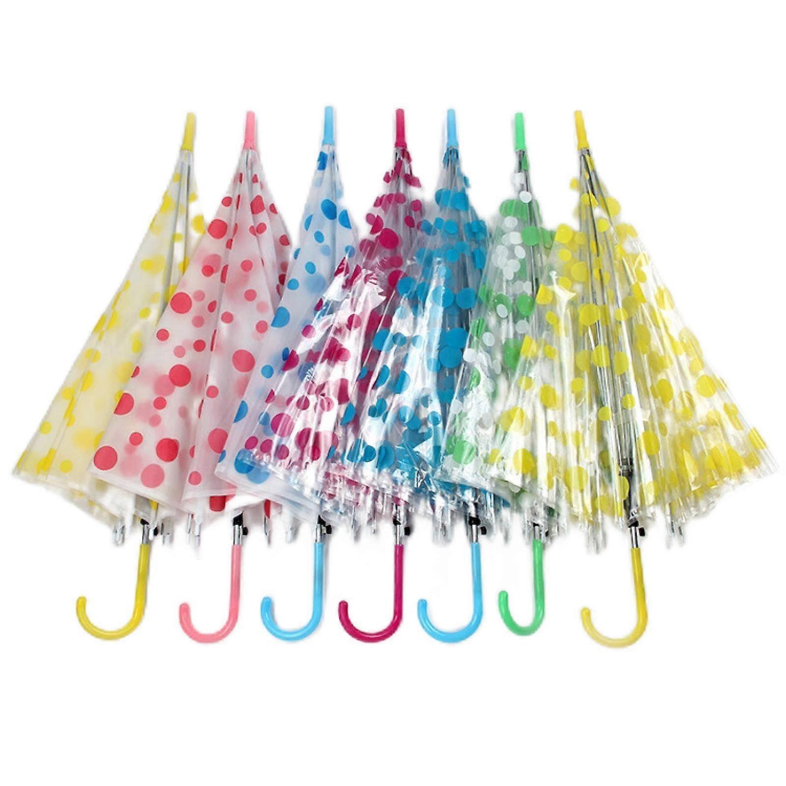 Transparent Umbrella with Long Handle and Dotted Design for Layered Visual Effect