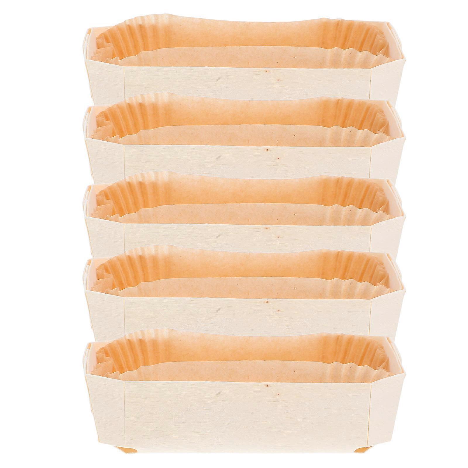 1 set träformar med pappersfoder Värmebeständig kakform Multifunktionell bakform