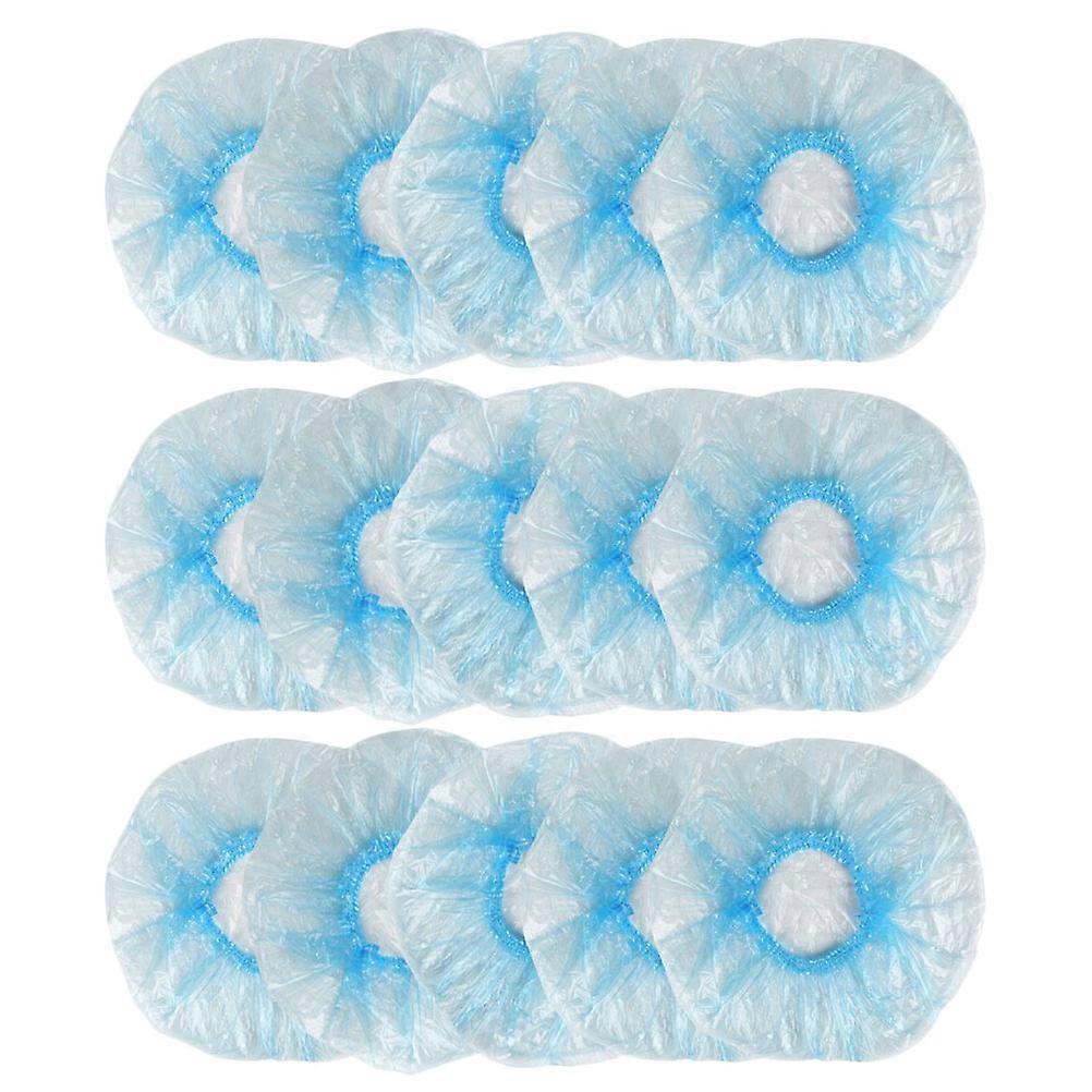 Waterproof Bathing Cap Plastic Shower Hat for Bathing Use 200Pcs Blue