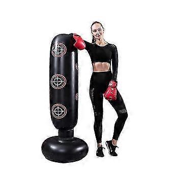 Inflatable Standing Punch Bag with Air Pump Kids Youth Boxing Training Equipment for Indoor Outdoor Use Water Sand Filled Base