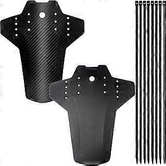 Mountain Bike Mudguard Front and Rear Mudguard for Cycling 2Sets Black