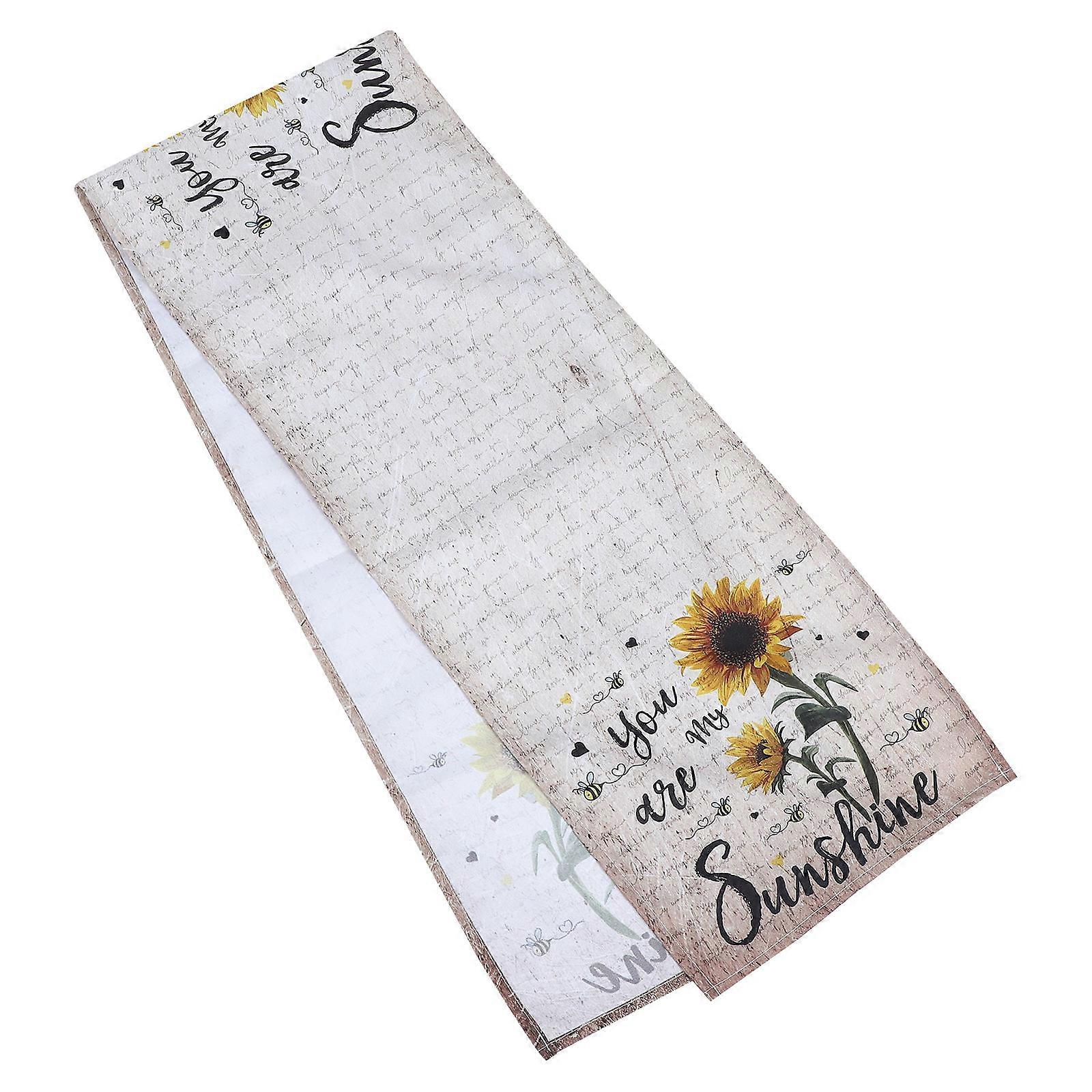 Delicate Table Runner for Decor 1Pcs Beige Sunflower Dining Table Cloth