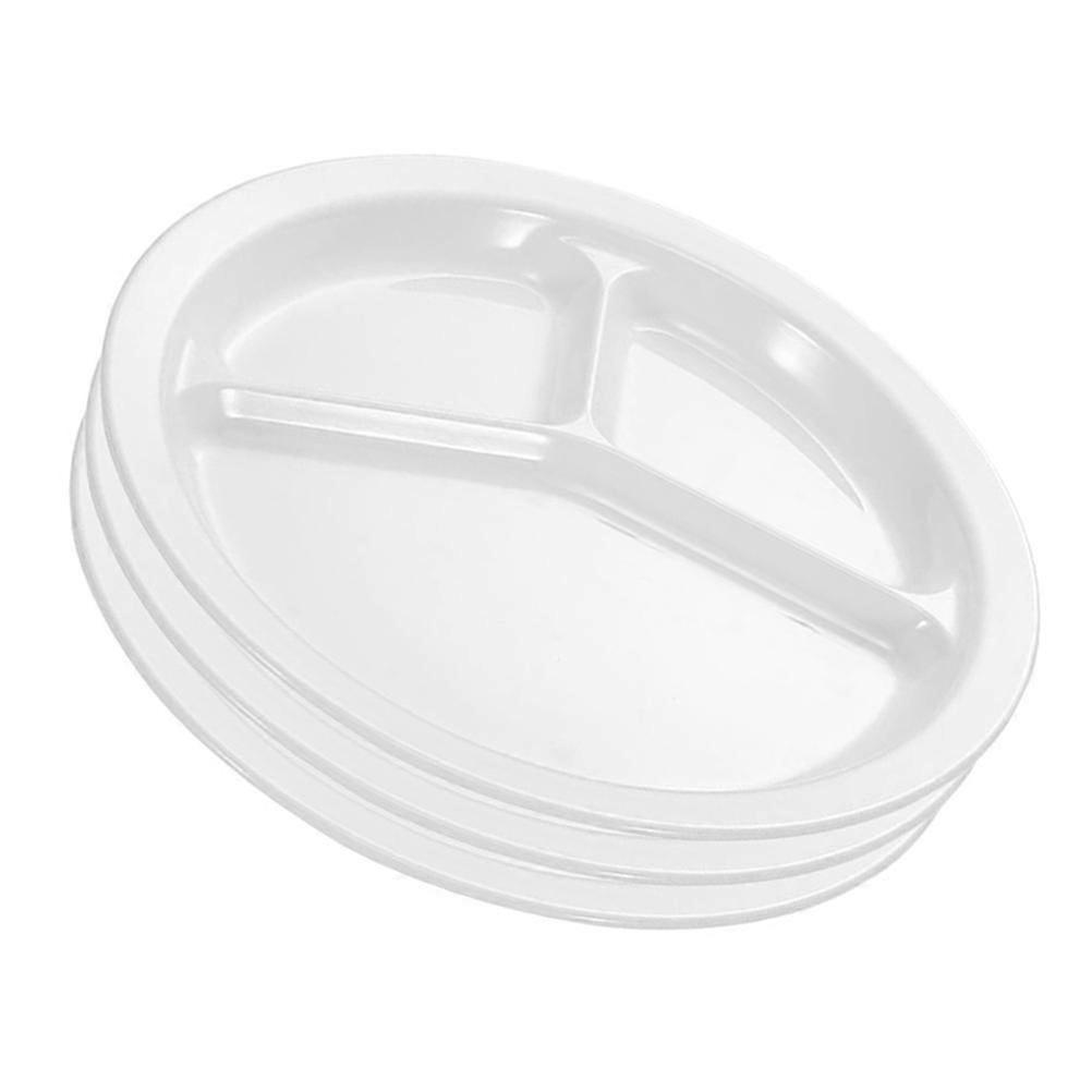 White Snack Plates Divided Serving Tray for Storage 3Pcs