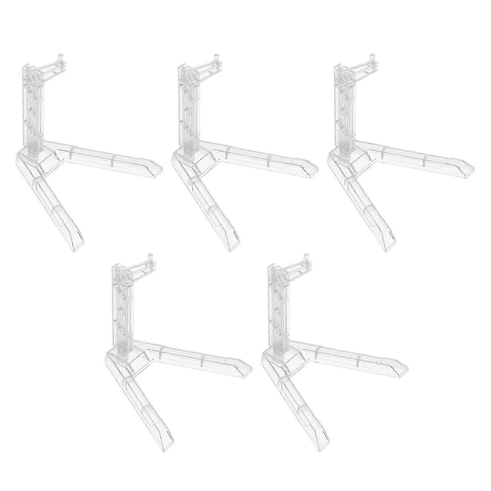5Pcs Transparent Plastic Action Figure Display Stands for Model Support