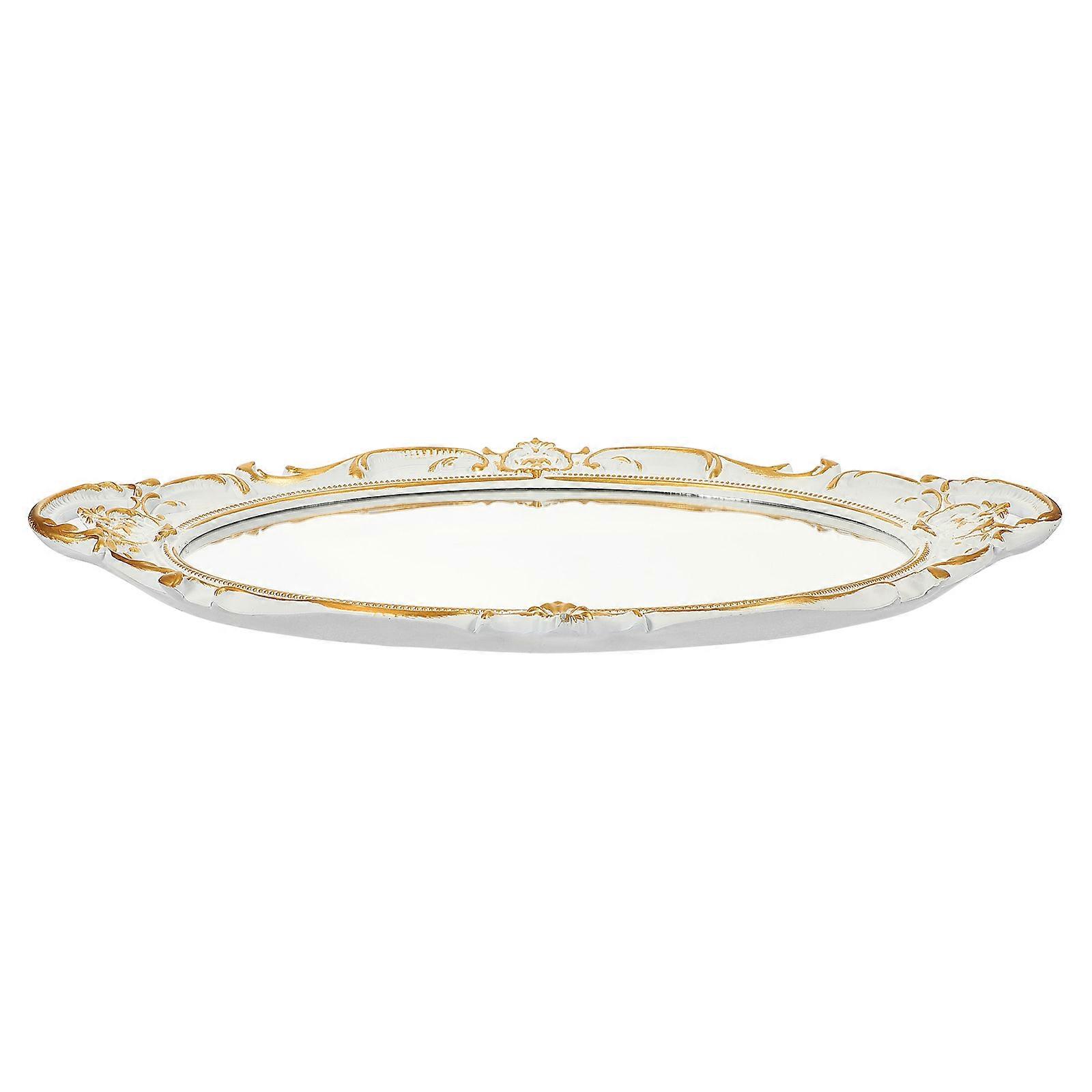 Decorative Mirror Tray Serving Tray with Handle for Coffee Table