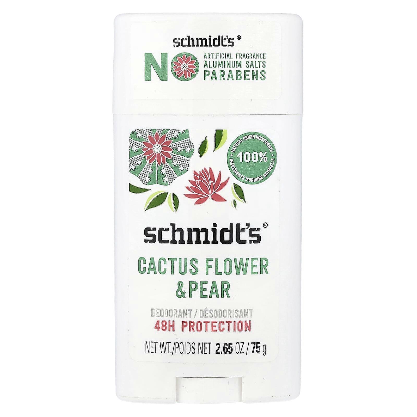 Schmidt's, Deodorant, Cactus Flower & Pear, 2.65 oz (75 g), 2-Pack