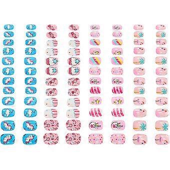 Assorted Color Nail Patches for Decoration Use 4Sets of False Nails