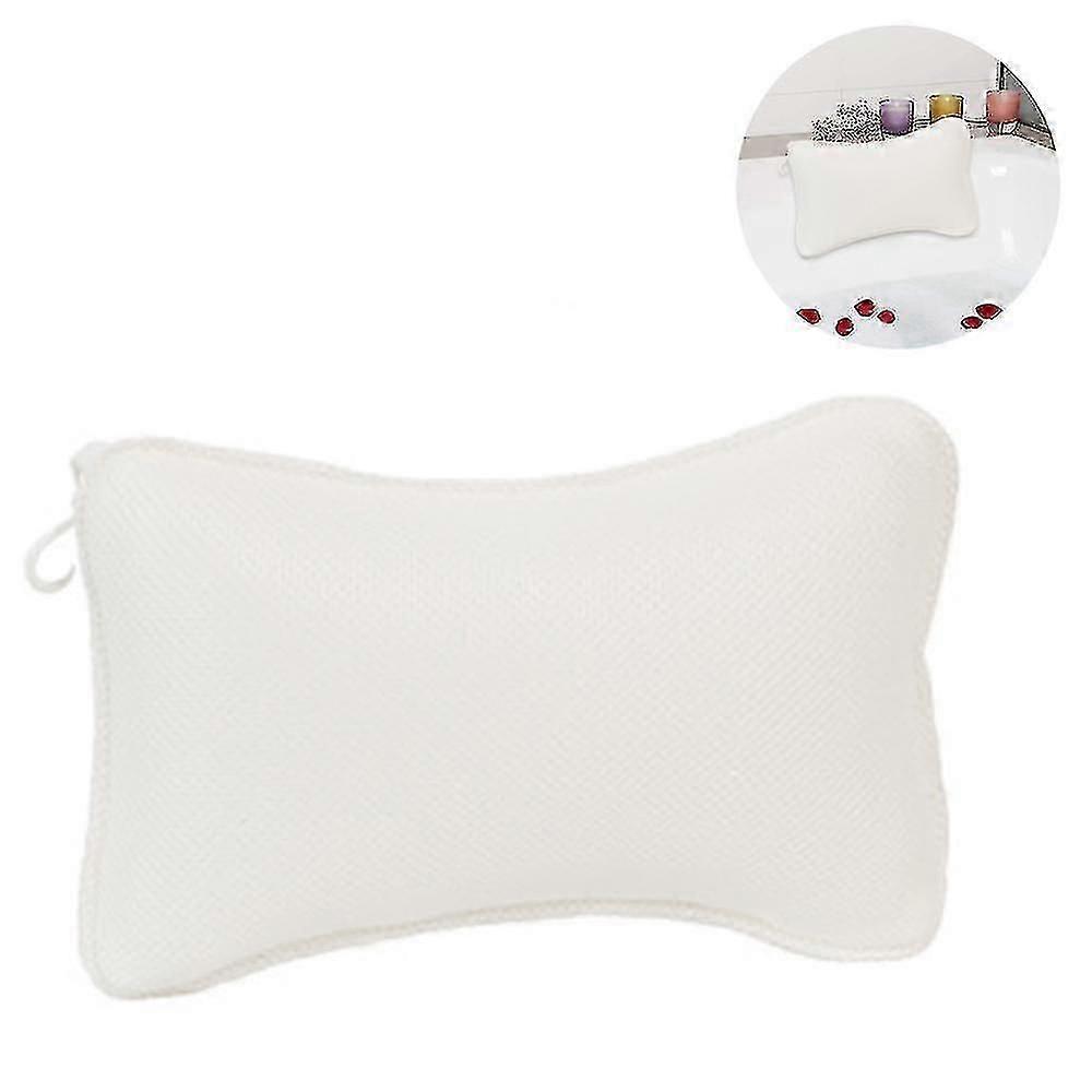 Bath Pillow With 2 Suction Cups Neck Pillow Polyester Quick Drying