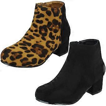 Girls Spot On Heeled Ankle Boots