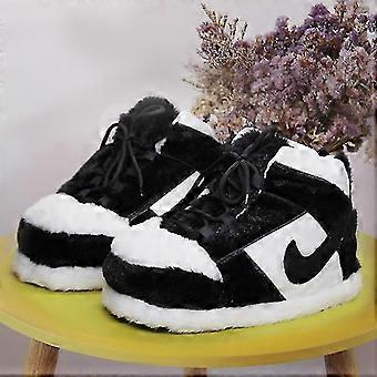 Sneakers-achtige pluche pantoffels Creatieve verpakking Zachte warme winterschoenen voor binnen Drag-schoenen Katoenen schoenen