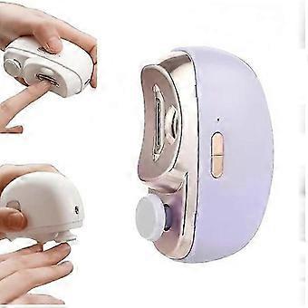 3-in-1 Electric Nail Clipper, Electric Nail File with Built-in Nail Scraper, Child Safety Lock, Two Adjustable Speeds, Quiet Motor, LED Light, USB Rec