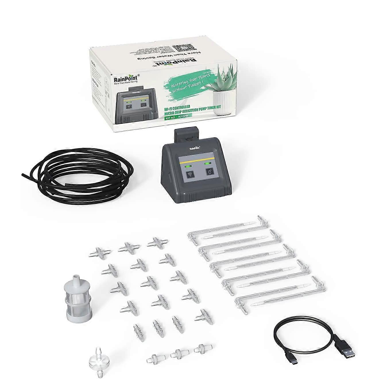 Intelligent Watering Device Double Pump Timed Automatic Drip Irrigation System Remote Controller compatible with Garden Terrace