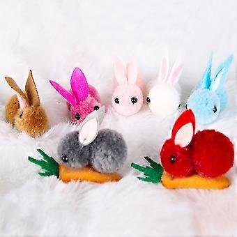 Mini Fuzzy Plush Non-slip Hair Clips for Kids, Multi-color Cute Bunny & Carrot Designs for Easter