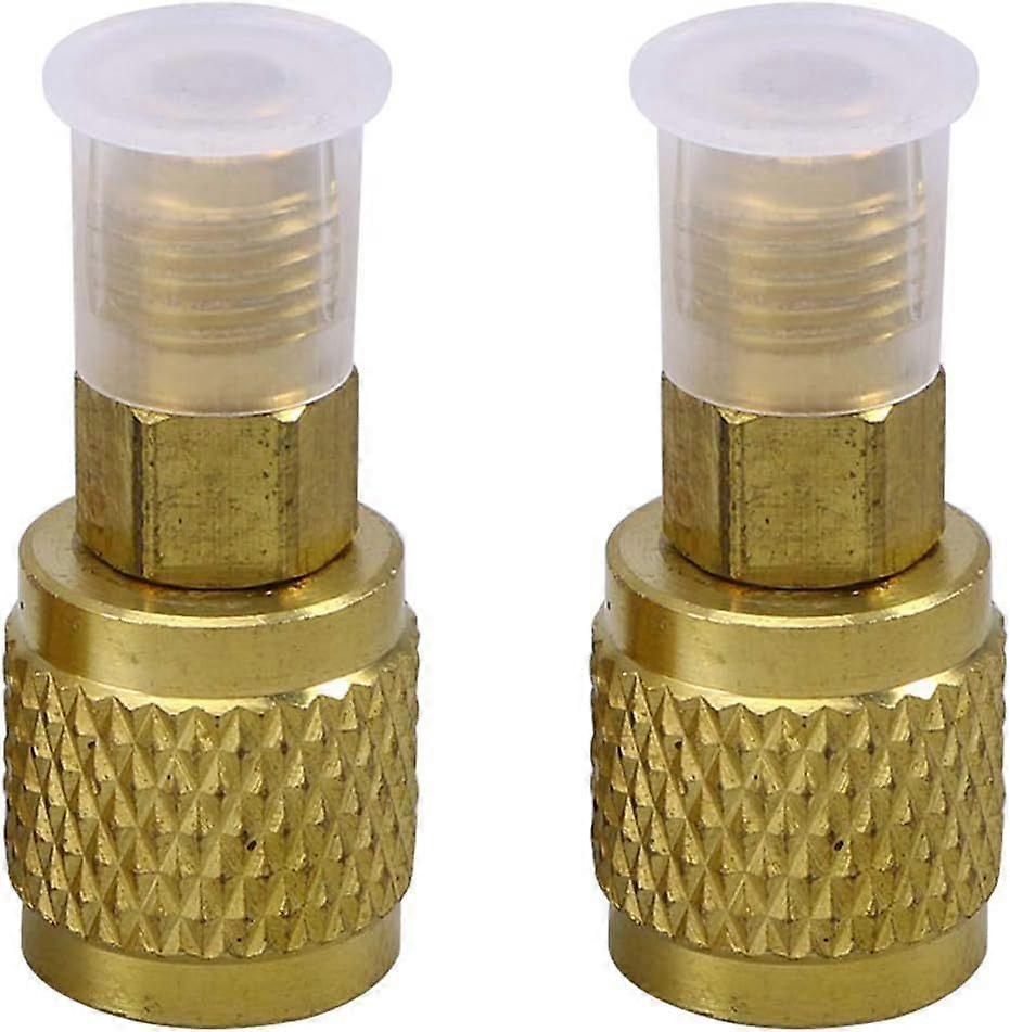 2 air conditioning adapters quick coupler air conditioning system conversion adapter (gold)