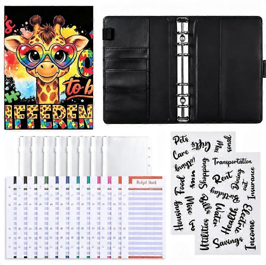 A6 Ring Binder Notebook Solid Macaron Budget Planner with Closure