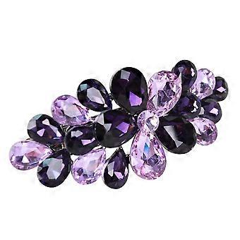 Fermaglio per capelli con strass e design di lusso a forma di fiore, perfetto anche come regalo per la festa della mamma (stile B, viola) Stile B, viola