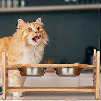 Height-adjustable feeding station for cats