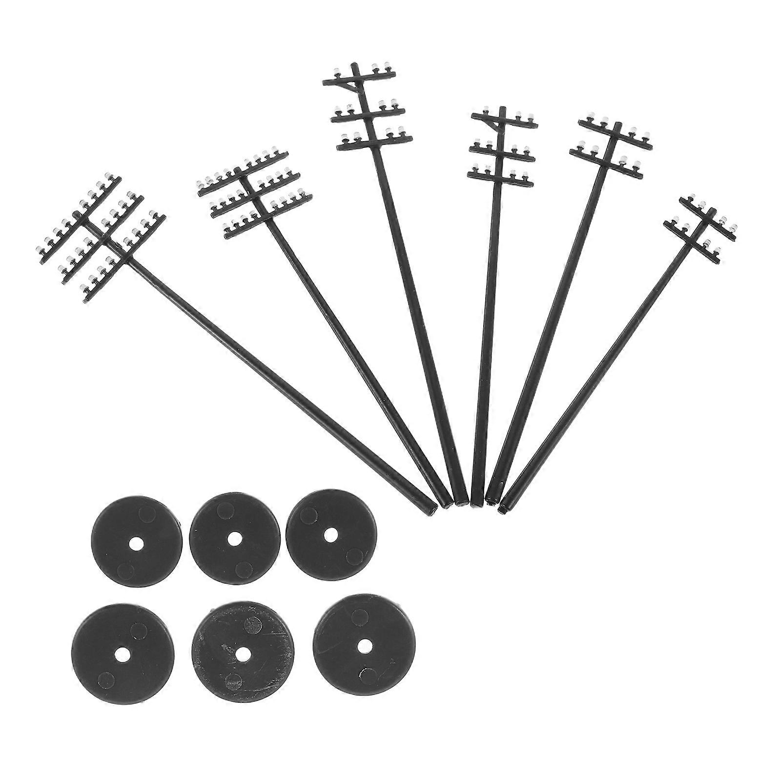 Miniature Telephone Pole Model for Model Train Decor 1Set ABS Material