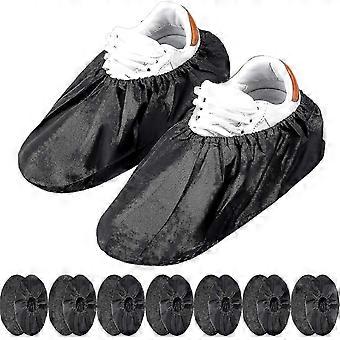 10 Pairs Reusable Non-slip Shoe Covers Waterproof Boot Covers For Household Carpet Protection Machine Washable (black)