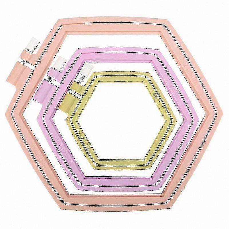 3pc Hex Embroidery Hoops Plastic