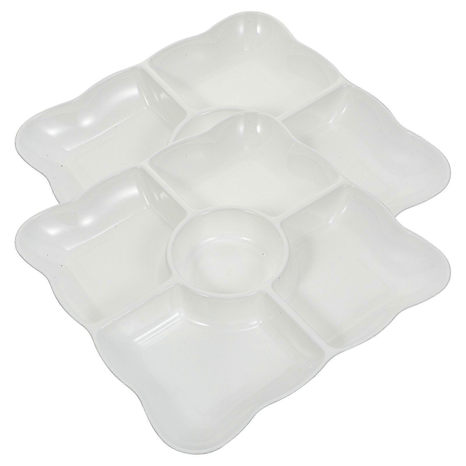 Four-Leaf Fruit Tray Candy Serving Tray for Storage Use 2Pcs Straw