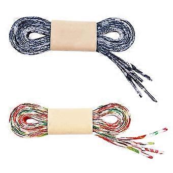 2pairs Of Casual Sneaker Polyester Shoe Strings Printed Shoelaces Fashion Shoe Lace(floral Noise + Black And White Noise)
