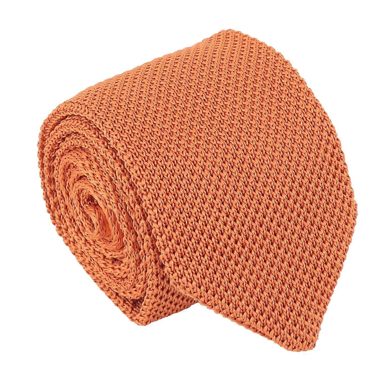 Terracotta Knitted Slim Tie