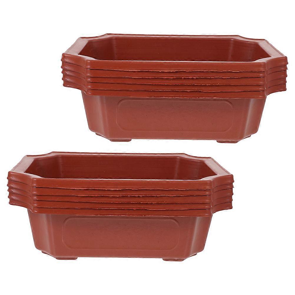 Rectangular Red Plastic Bonsai Flowerpots for Indoor Plants 30Pcs