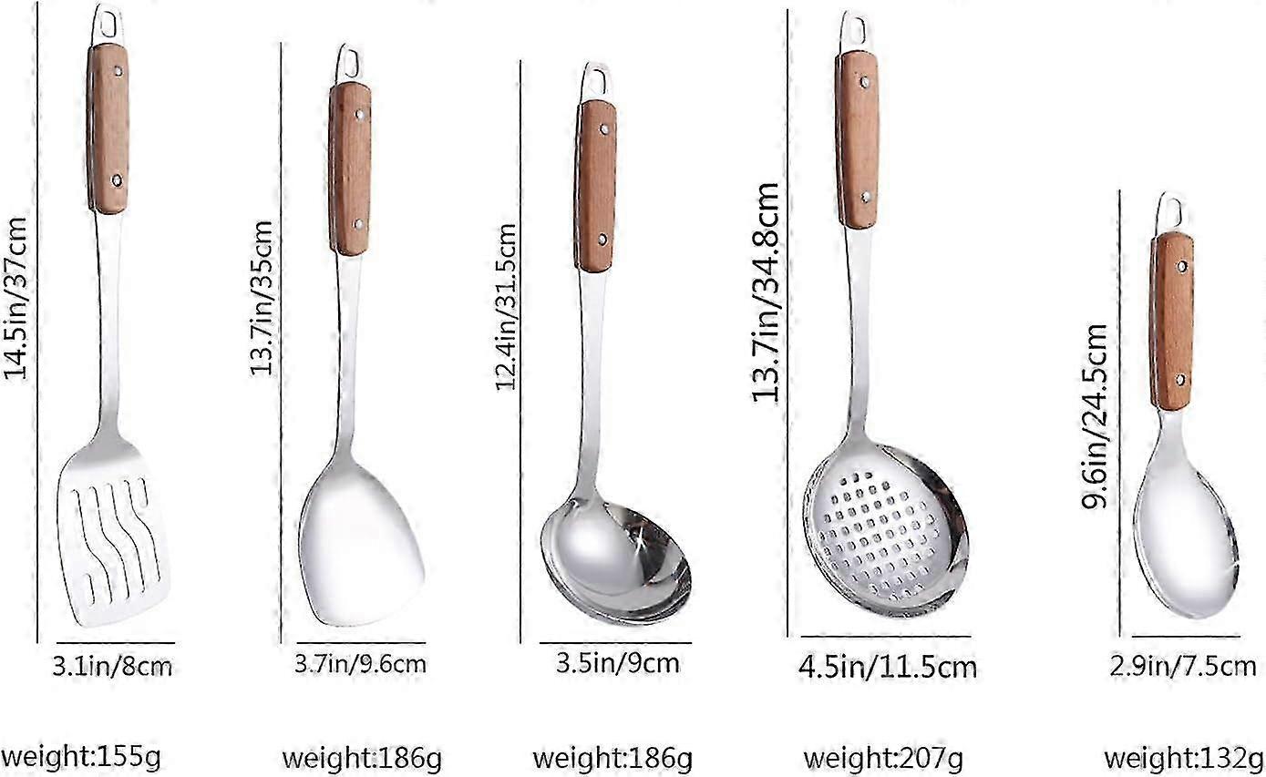 5Pcs RustResistant Stainless Kitchen Tools