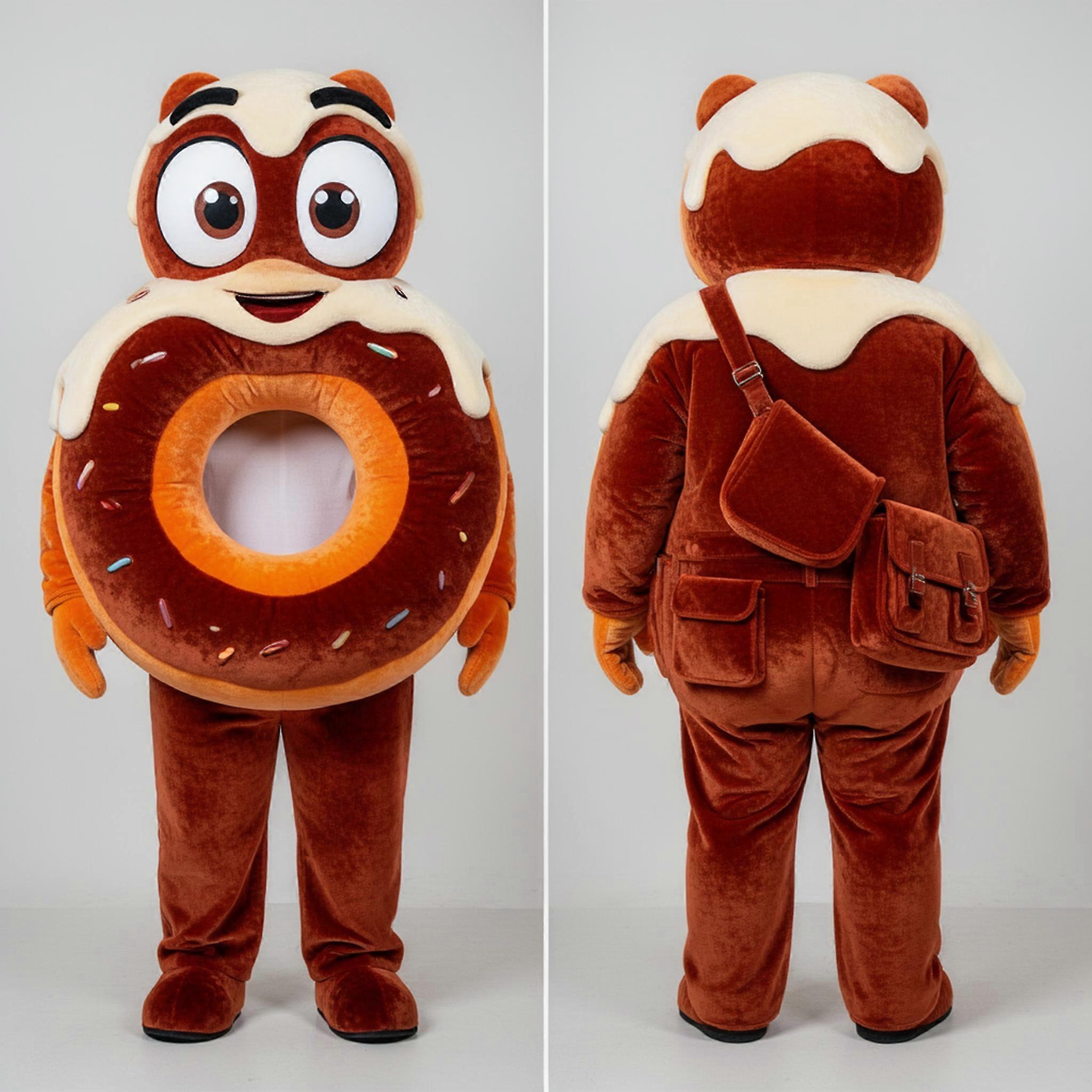 MASTICOT Rust Colored Glazed Donut Mascot