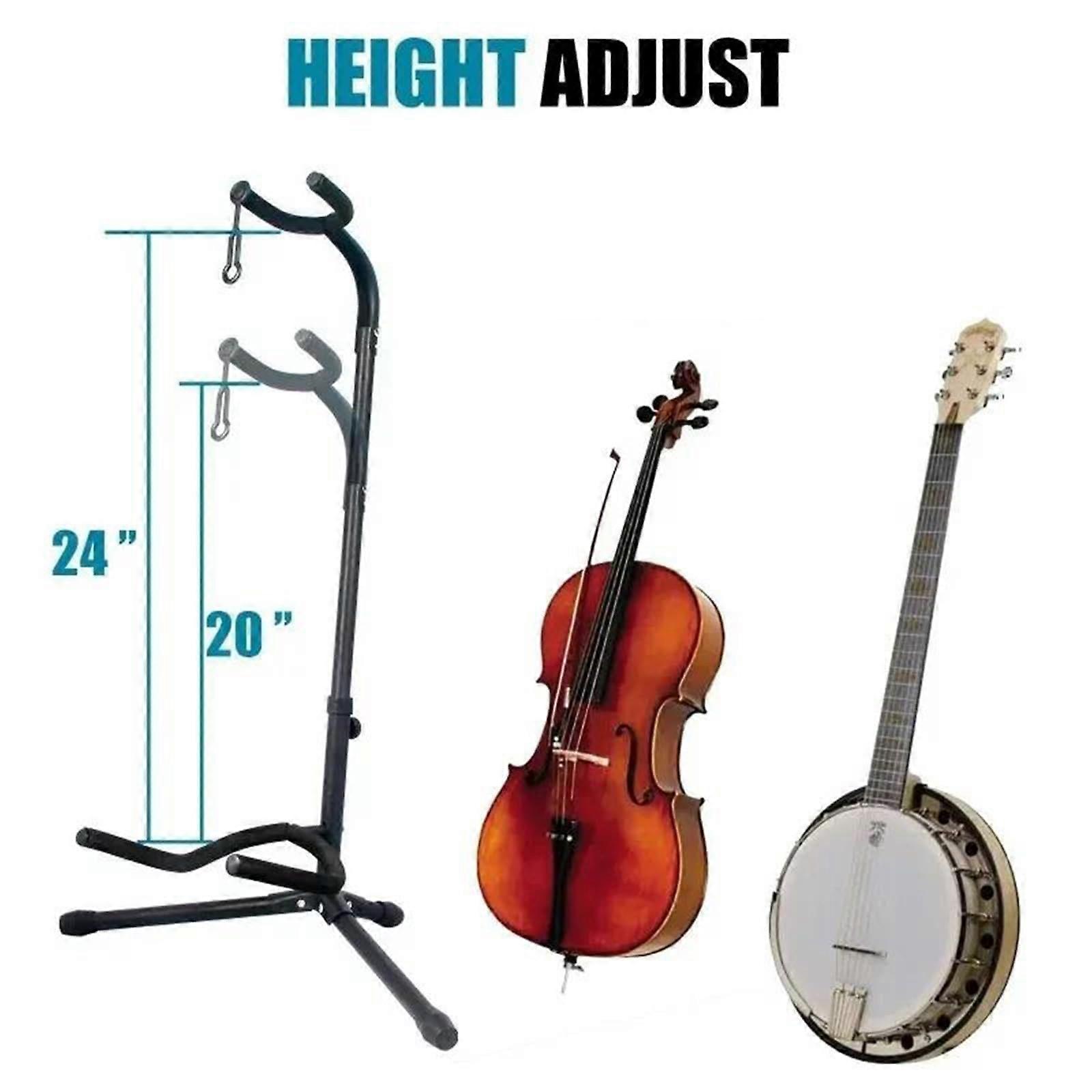 Foldable Adjustable Vertical Electric Guitar Stand Long Version for Stable Instrument Display