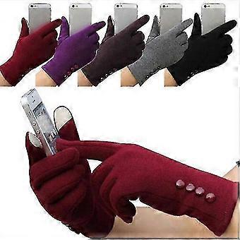 Women's Touch Screen Winter Gloves - Warm Wool Cashmere Lady Mobile Phone Glove-bhkj