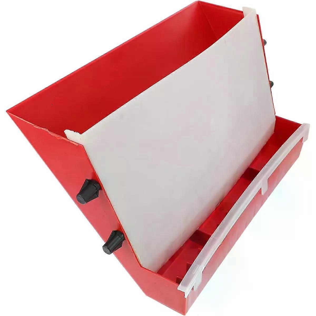 36cm Automatic Quail Feeder Box Red Ladder Style Abs