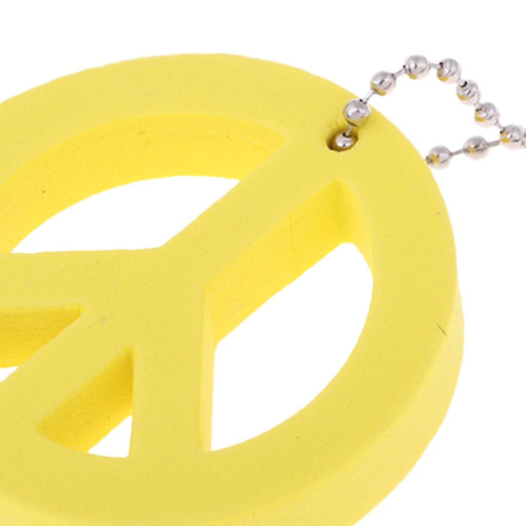 2 Pieces Round Buoy EVA Floating Keychain Keyring Yachting Key Float Yellow