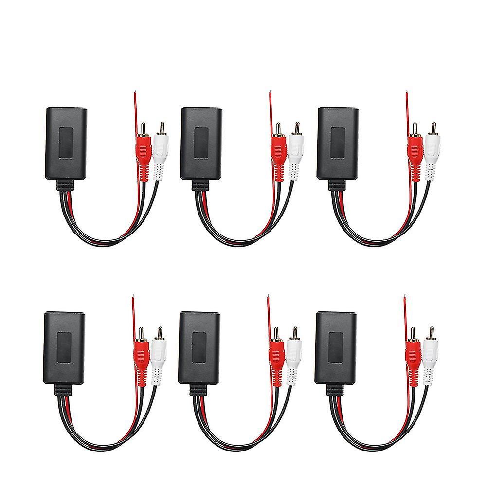 6 Pcs Car Universal Wireless Bluetooth Module Music Adapter Cable With 2 Rca Aux In Music Audio